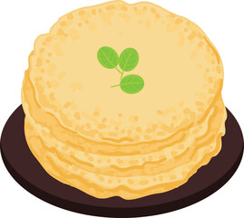 Mexican tortillas icon cartoon vector. Spicy food. Dinner sauce