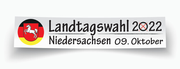 Landtagswahlen Niedersachsen 2022 - obrazy, fototapety, plakaty