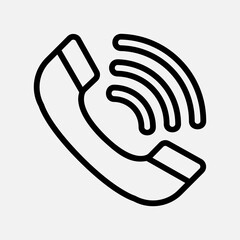 Phone ringing icon in line style about communication, use for website mobile app presentation