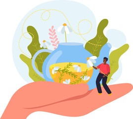 Herbal Medicine Flat Illustration