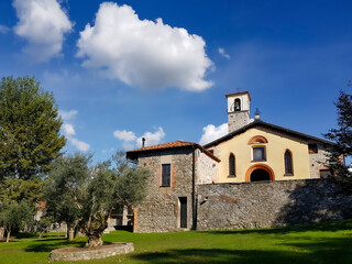 The old romanic church of Brunello village in Varese province, Italy