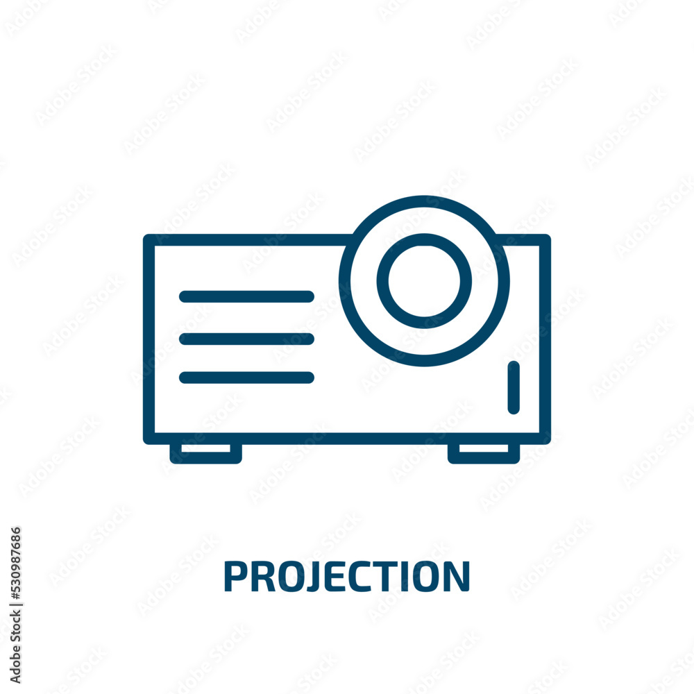 Poster projection icon from zodiac collection. thin linear projection, business, internet outline icon isol