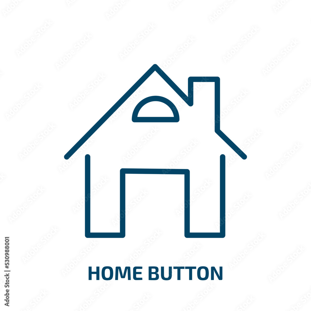 Poster home button icon from web collection. thin linear home button, internet, button outline icon isolate