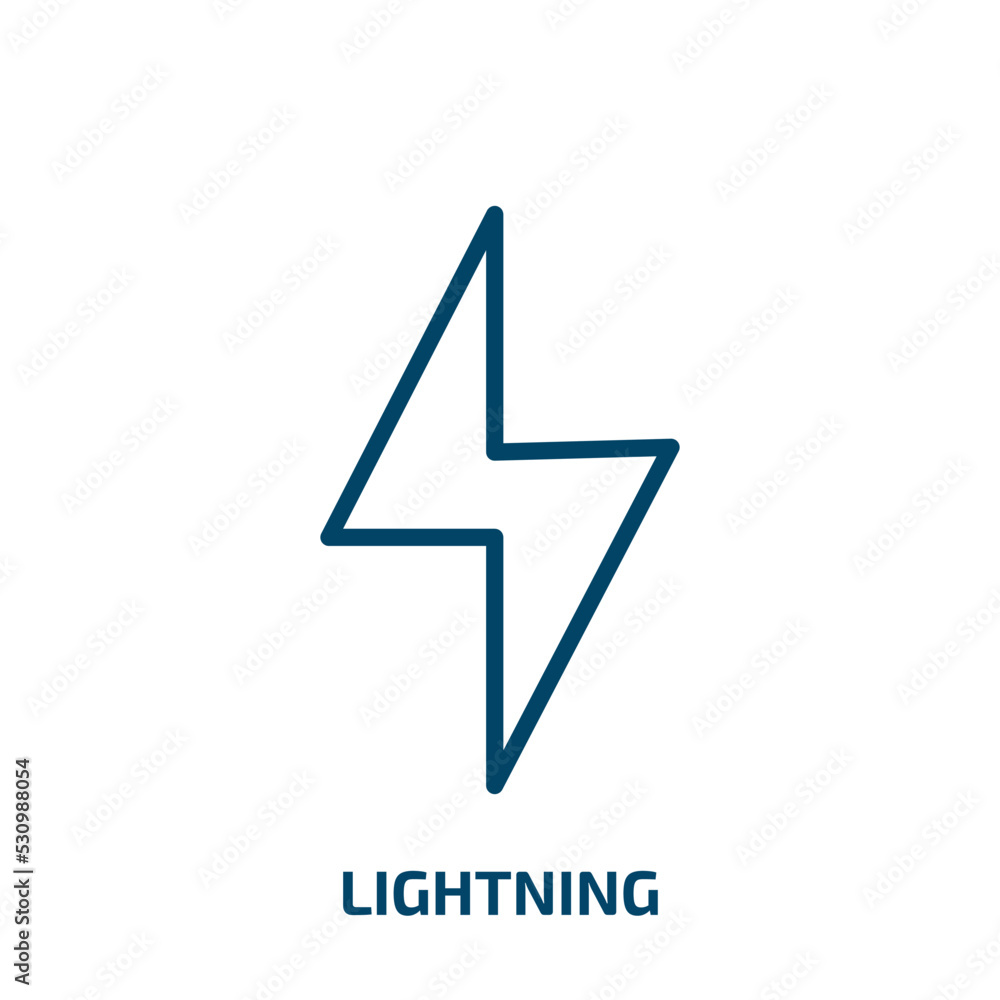 Poster lightning icon from weather collection. thin linear lightning, power, bolt outline icon isolated on 