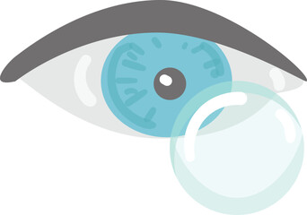 Eye contact lens icon cartoon vector. Case solution. Lense drop