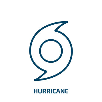 hurricane icon from weather collection. Thin linear hurricane, tornado, nature outline icon isolated on white background. Line vector hurricane sign, symbol for web and mobile