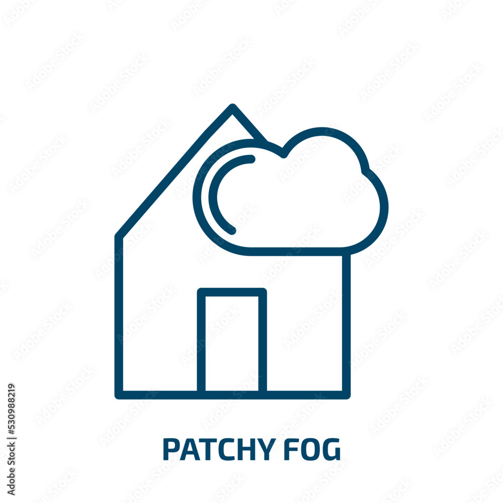 Poster patchy fog icon from weather collection. thin linear patchy fog, scenic, scene outline icon isolated