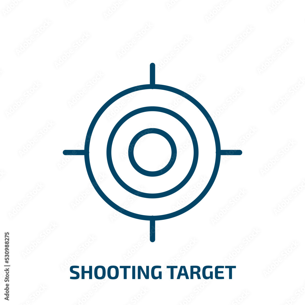 Poster shooting target icon from weapons collection. thin linear shooting target, target, accuracy outline 