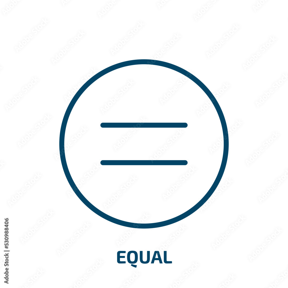 Poster equal icon from user interface collection. thin linear equal, equality, people outline icon isolated