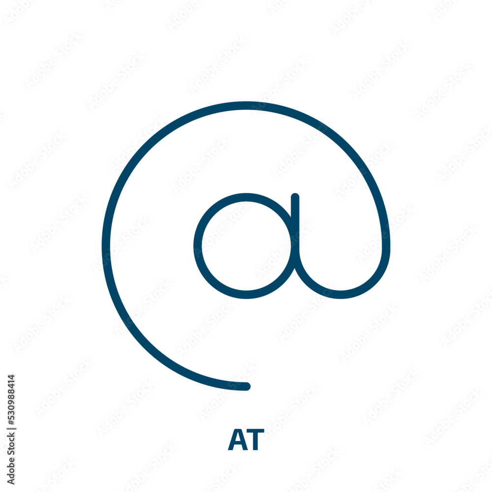 Poster at icon from user interface collection. thin linear at, business, navigation outline icon isolated o