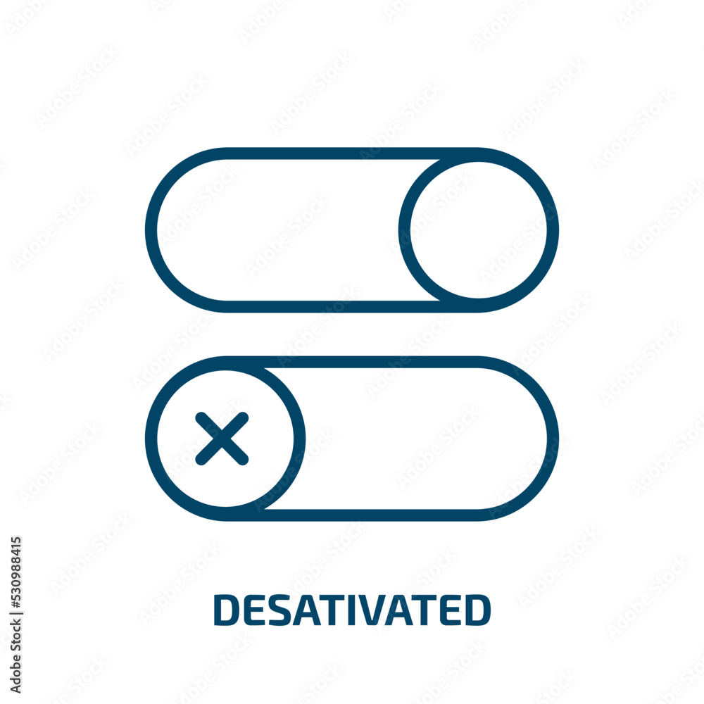 Poster desativated icon from user interface collection. thin linear desativated, arrow, cart outline icon i