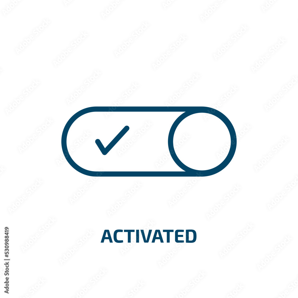Poster activated icon from user interface collection. thin linear activated, activity, sport outline icon i