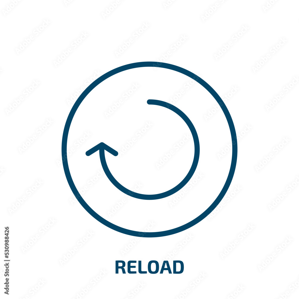 Poster reload icon from user interface collection. thin linear reload, arrow, loop outline icon isolated on