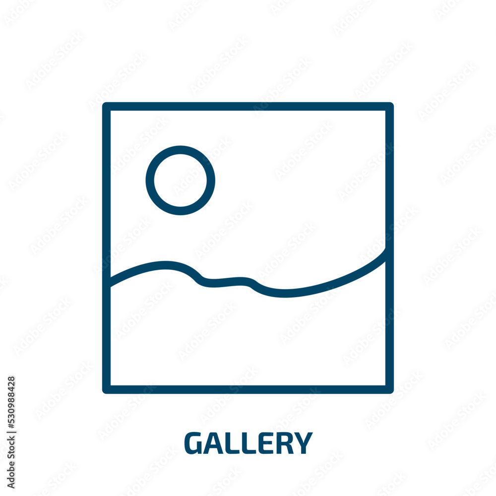 Poster gallery icon from user interface collection. thin linear gallery, simple, camera outline icon isolat