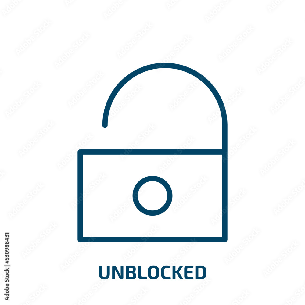 Poster unblocked icon from user interface collection. thin linear unblocked, unblock, solution outline icon
