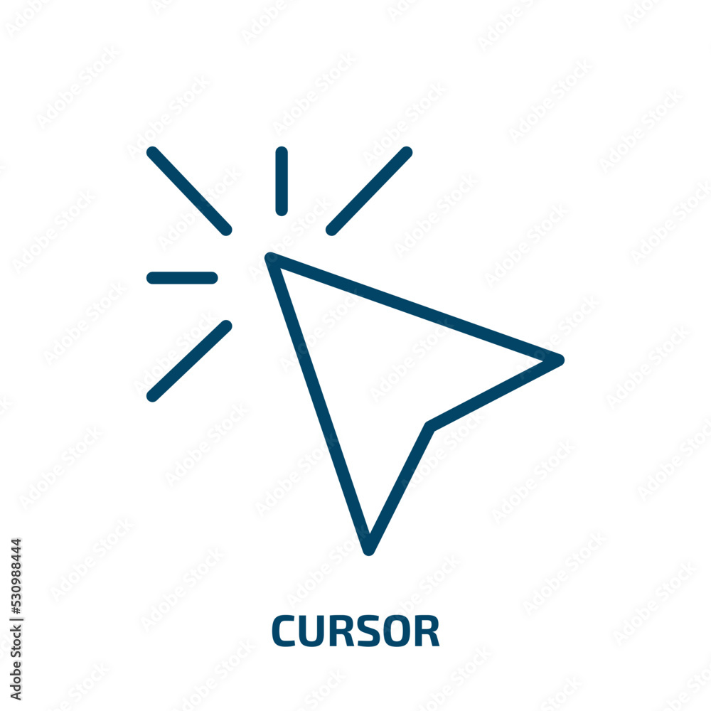 Poster cursor icon from user interface collection. thin linear cursor, pointer, communication outline icon 