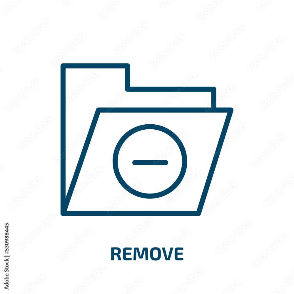 Poster remove icon from user interface collection. thin linear remove, add, button outline icon isolated on