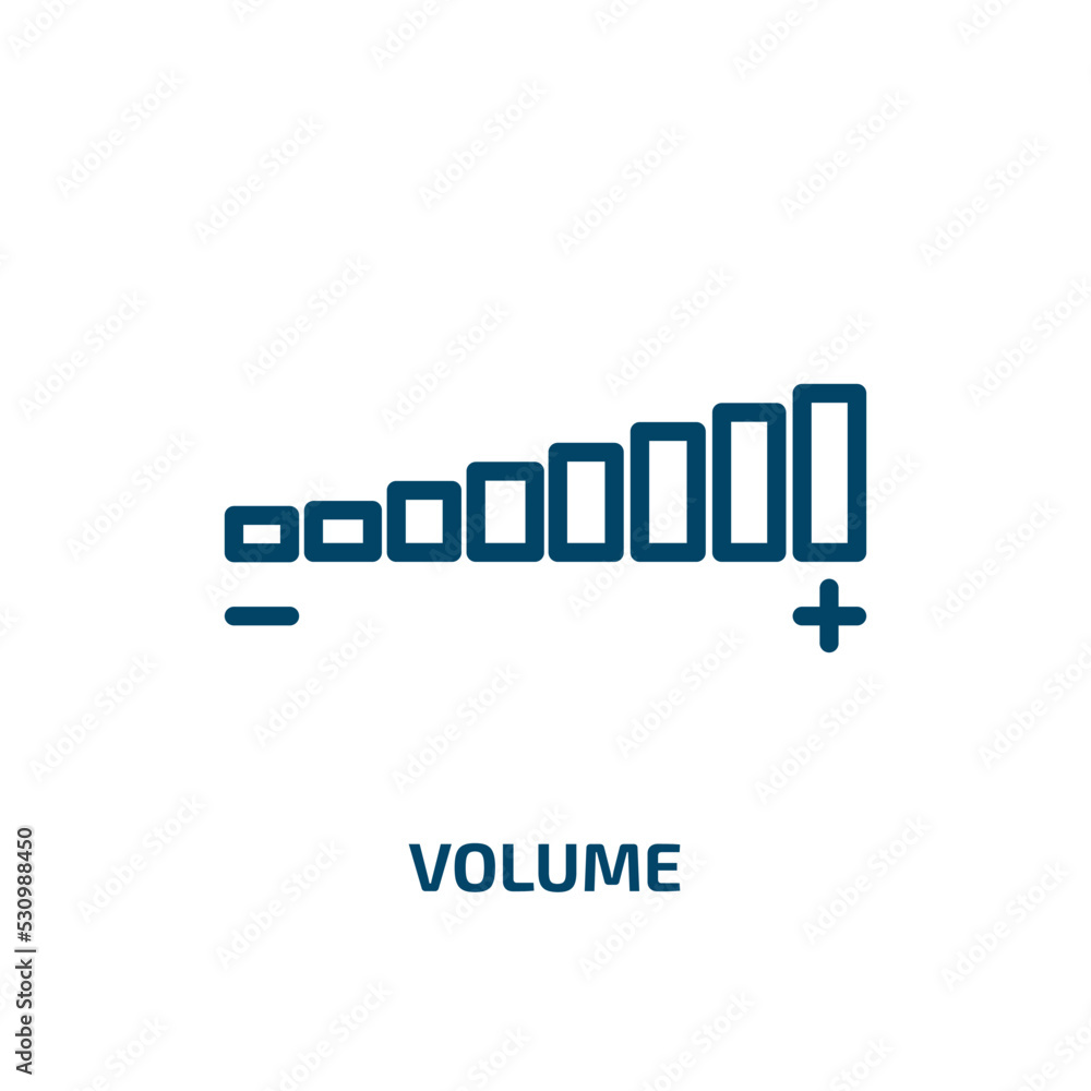 Poster volume icon from user interface collection. thin linear volume, internet, music outline icon isolate