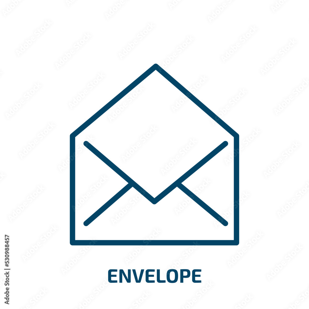 Poster envelope icon from user interface collection. thin linear envelope, mail, email outline icon isolate
