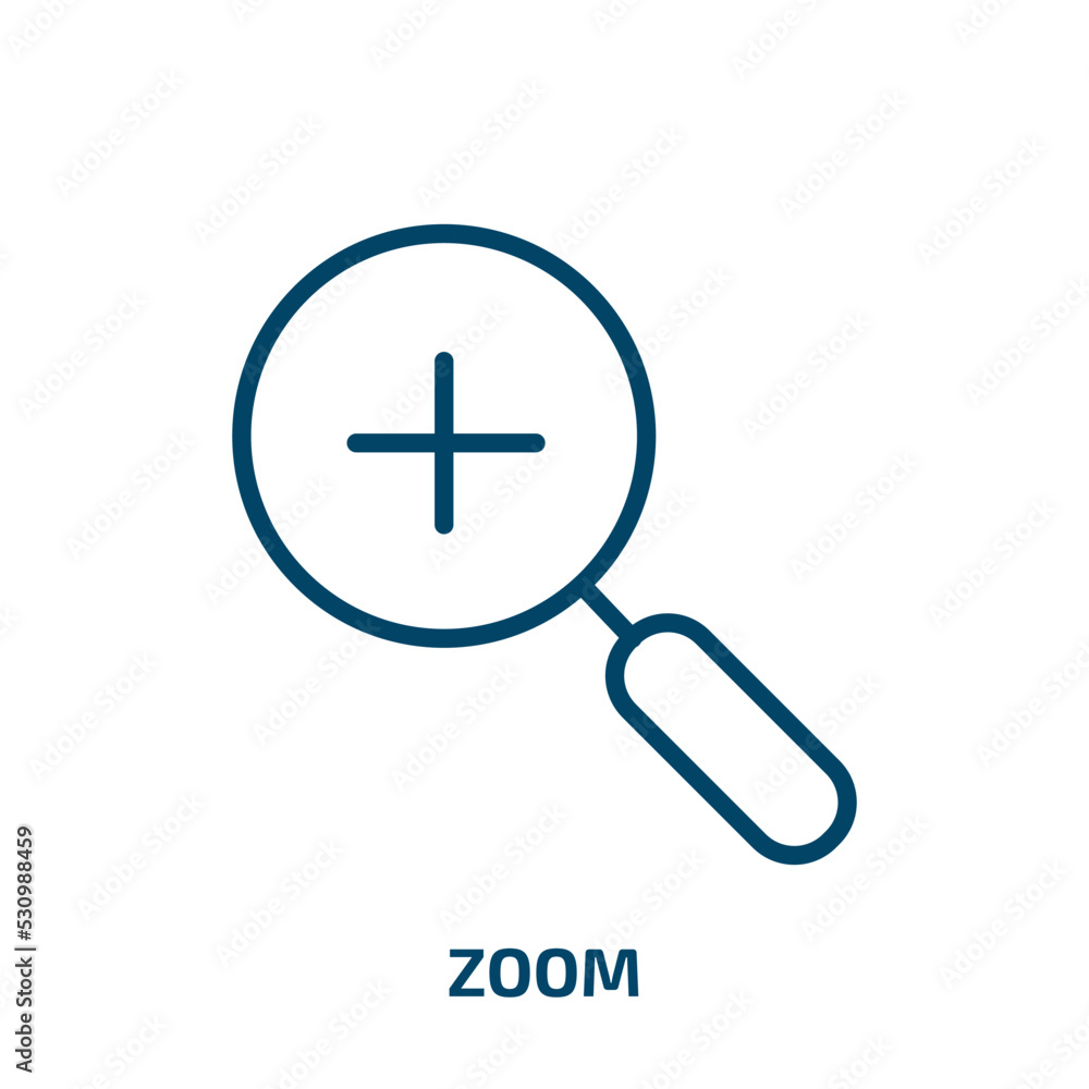 Aufkleber zoom icon from user interface collection. thin linear zoom, glass, search outline icon isolated on w