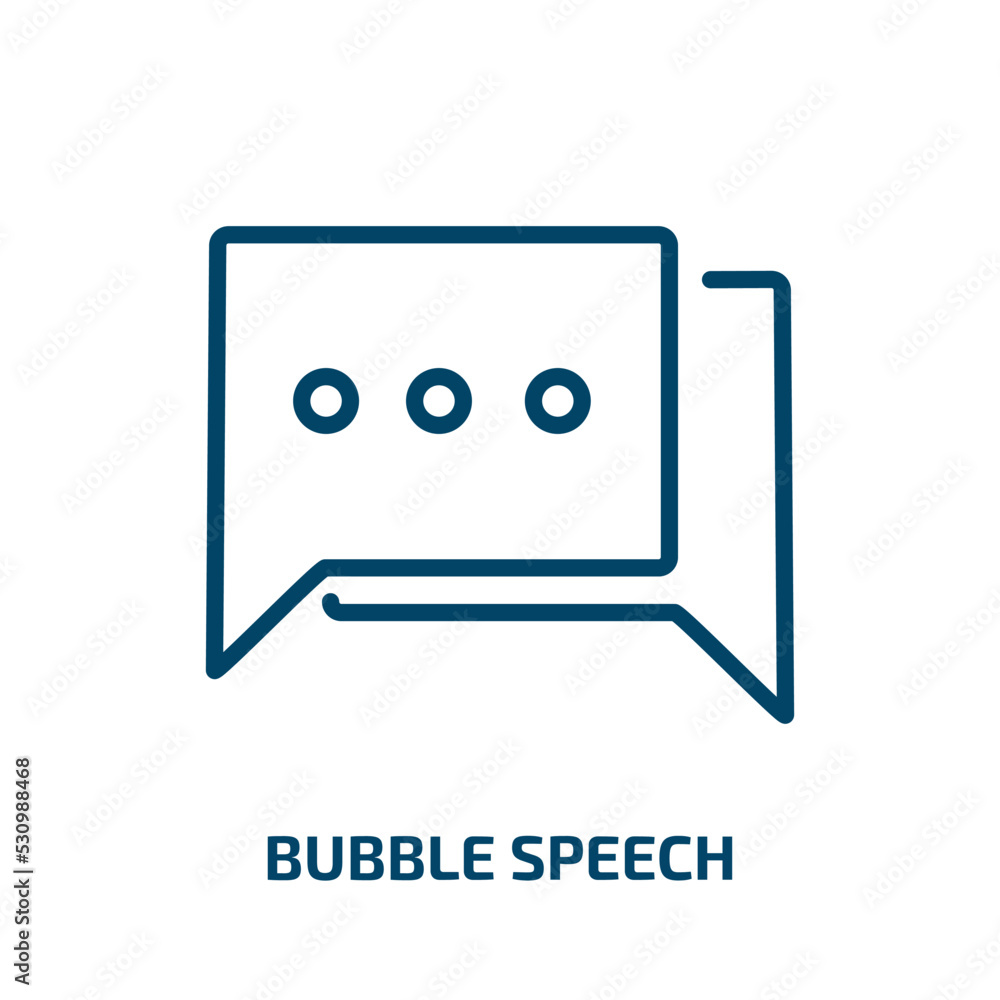 Poster bubble speech icon from user interface collection. thin linear bubble speech, communication, message