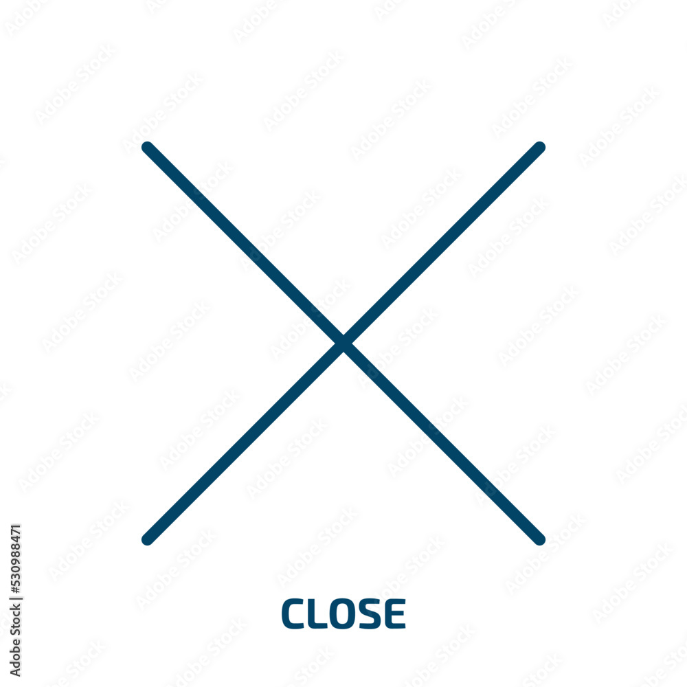 Poster close icon from user interface collection. thin linear close, button, home outline icon isolated on 
