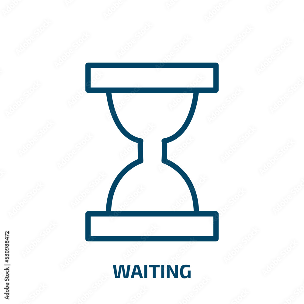 Poster waiting icon from user interface collection. thin linear waiting, information, time outline icon iso
