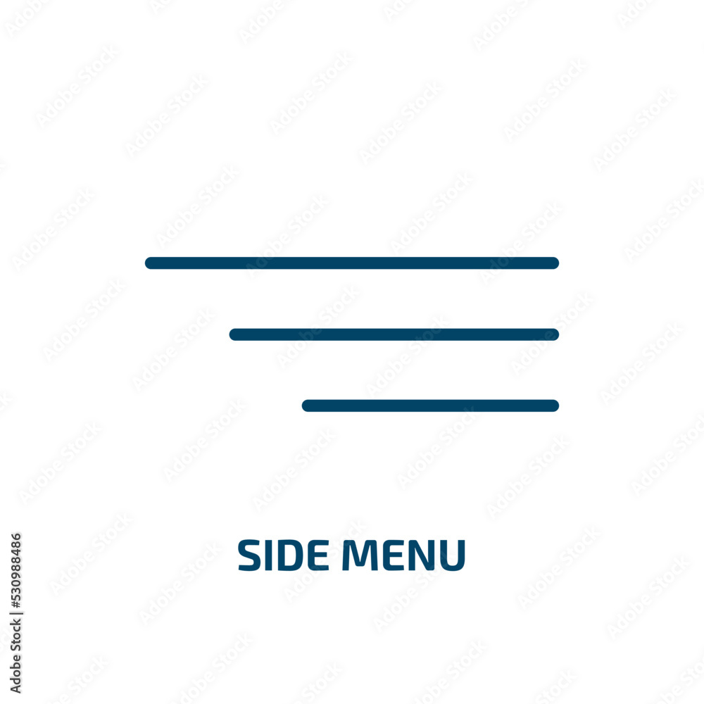 Poster side menu icon from user interface collection. thin linear side menu, menu, navigation outline icon 