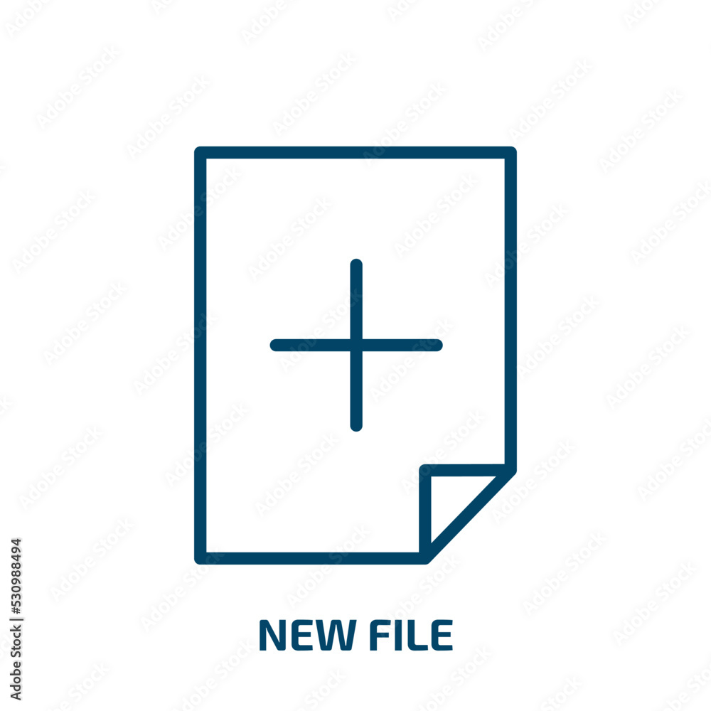 Poster new file icon from user interface collection. thin linear new file, file, new outline icon isolated 