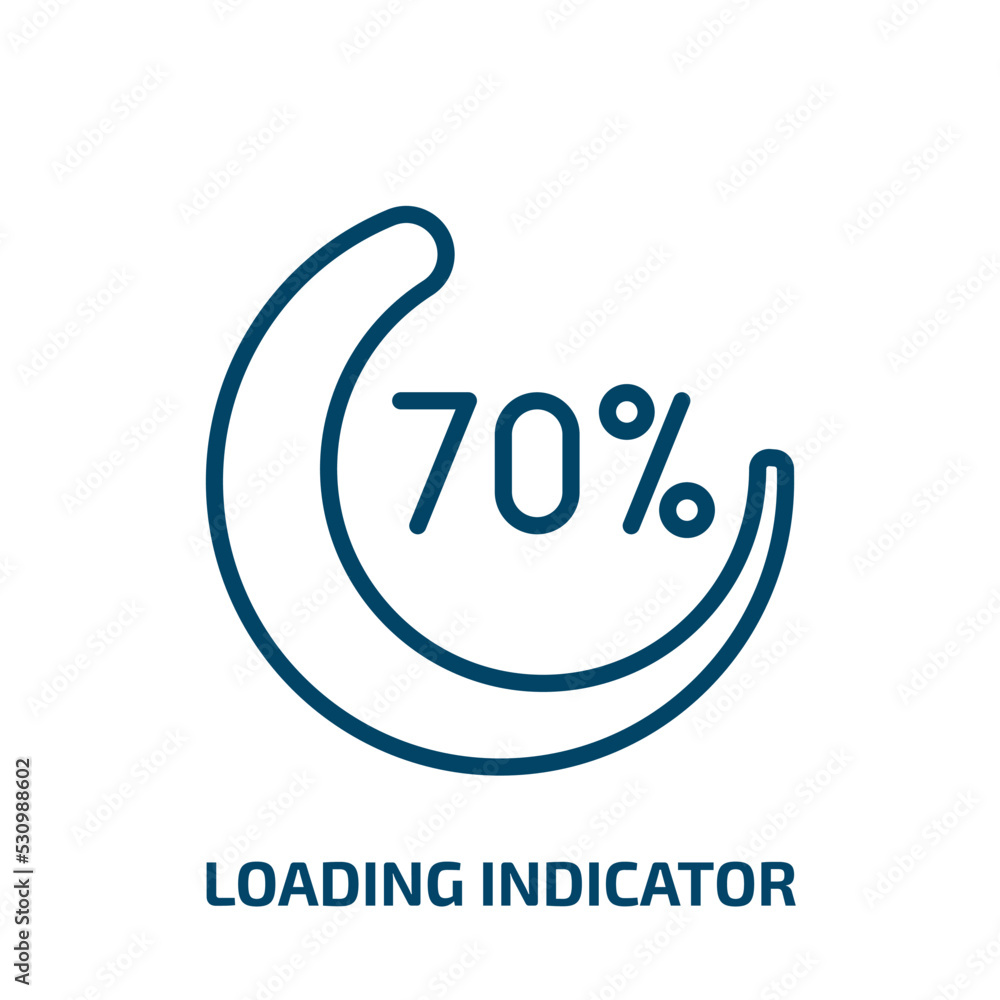 Poster loading indicator icon from user interface collection. thin linear loading indicator, upload, downlo