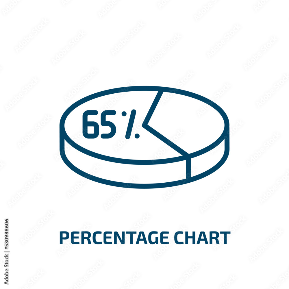 Poster percentage chart icon from user interface collection. thin linear percentage chart, data, financial 