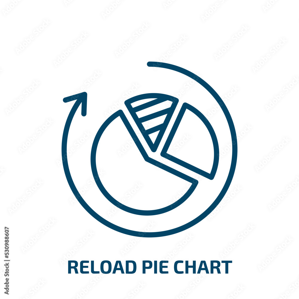 Poster reload pie chart icon from user interface collection. thin linear reload pie chart, reload, chart ou