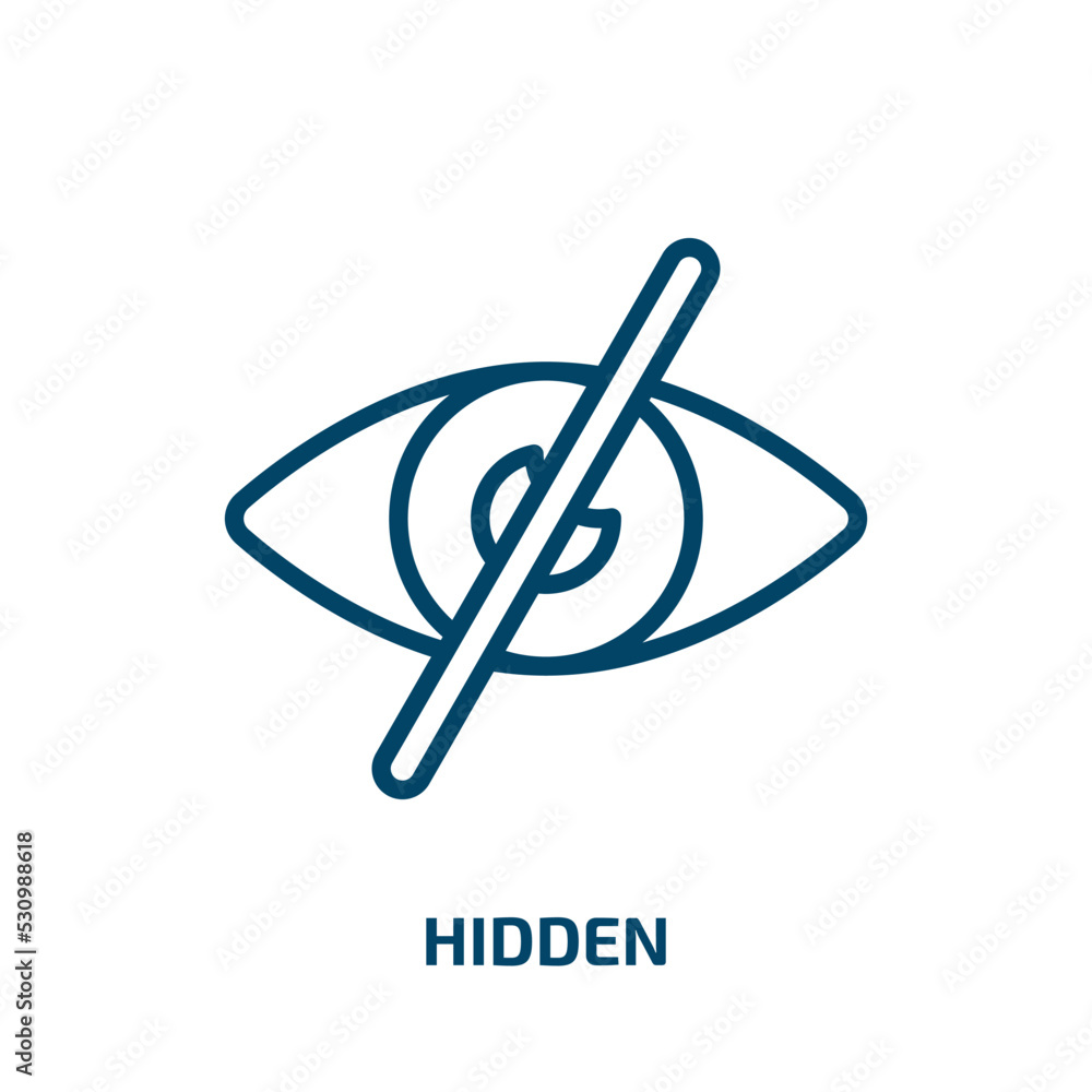 Poster hidden icon from user interface collection. thin linear hidden, watch, spy outline icon isolated on 