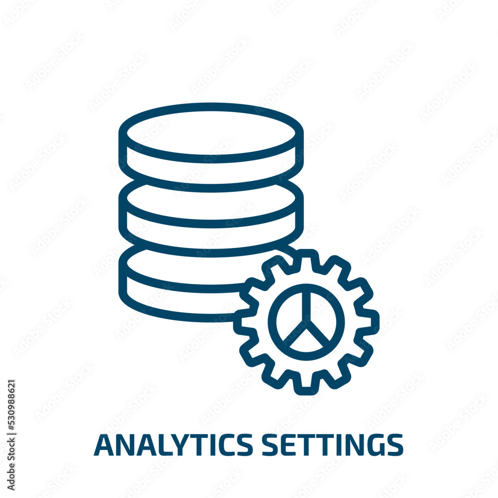 Poster analytics settings icon from user interface collection. thin linear analytics settings, analytics, i