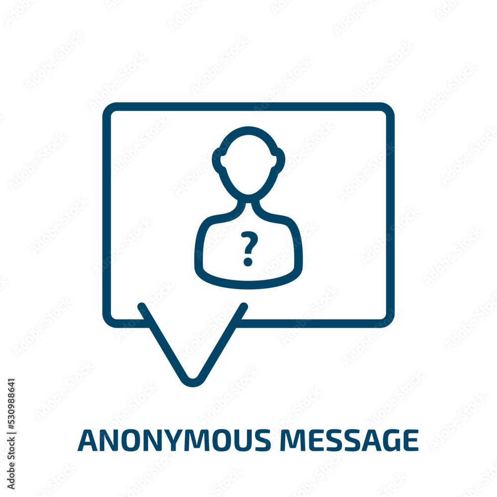Poster anonymous message icon from user interface collection. thin linear anonymous message, avatar, messag
