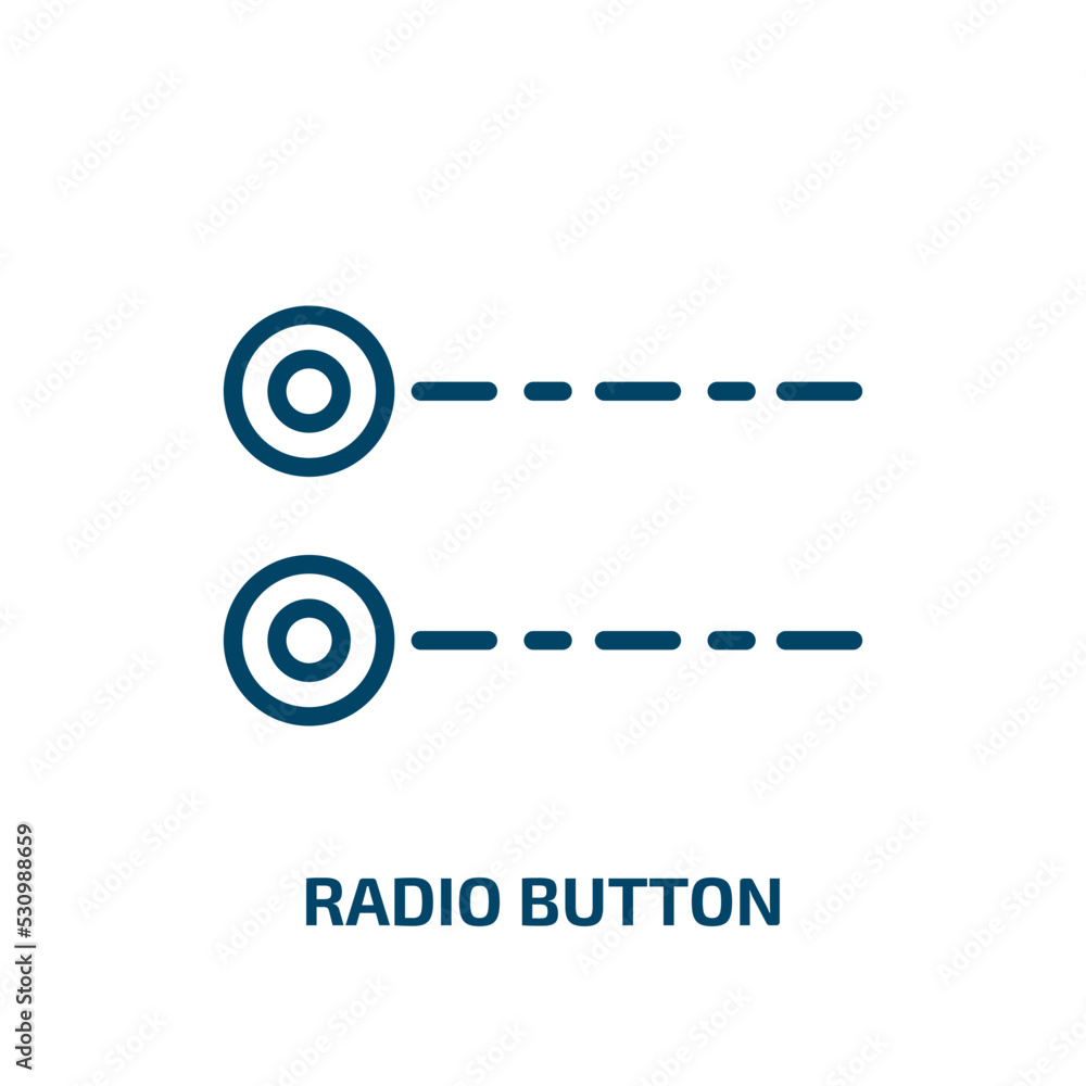 Poster radio button icon from user interface collection. Thin linear radio button, radio, button outline icon isolated on white background. Line vector radio button sign, symbol for web and mobile