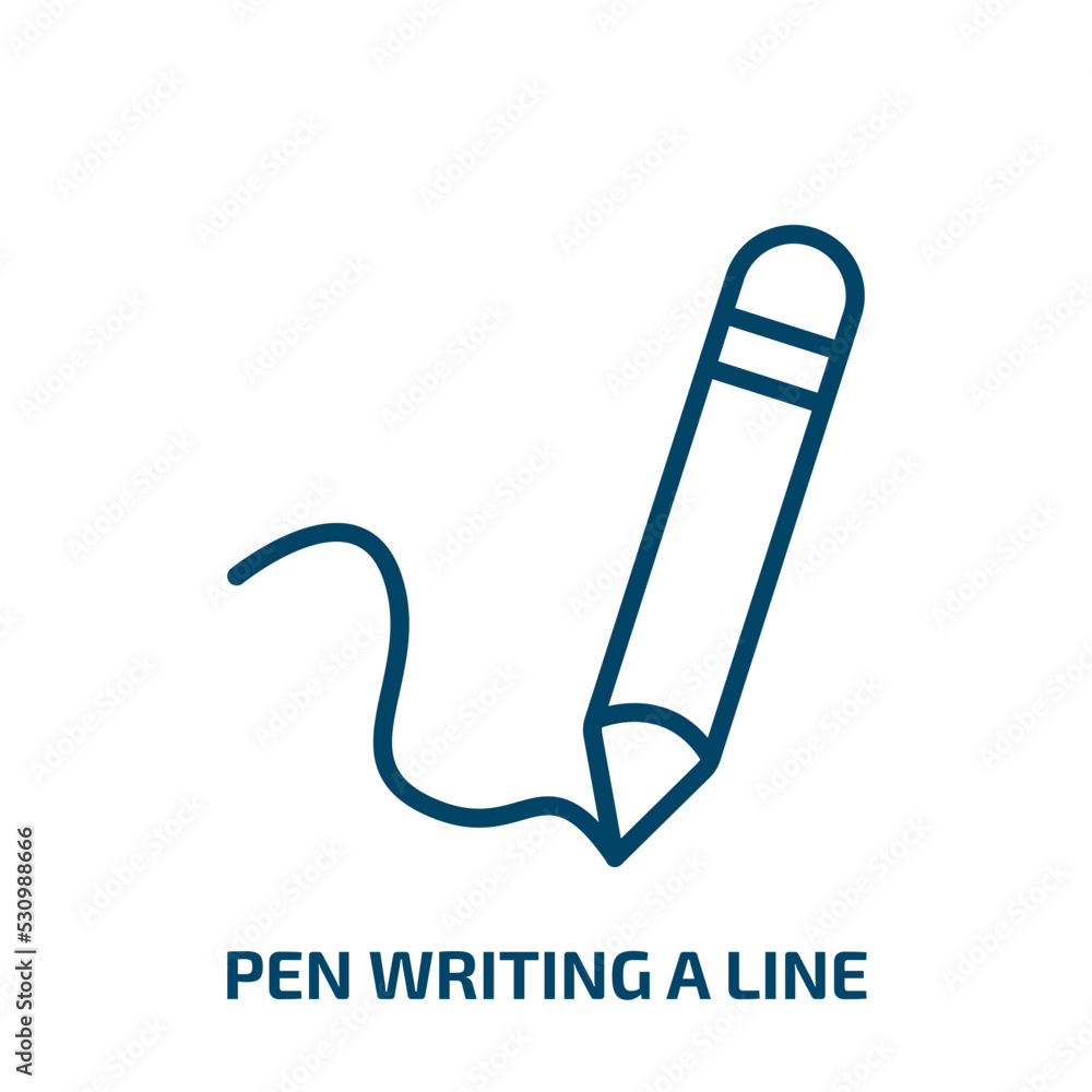 Poster pen writing a line icon from user interface collection. thin linear pen writing a line, pen, office 
