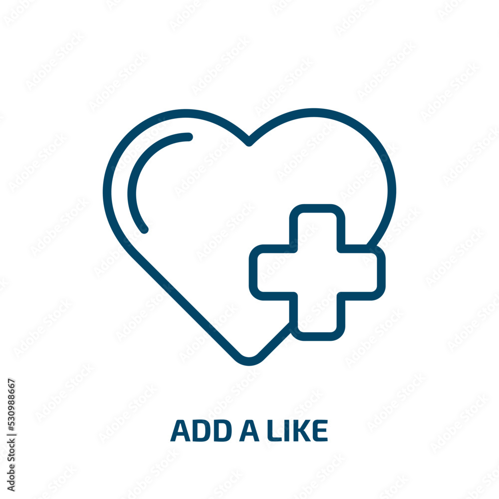 Aufkleber add a like icon from user interface collection. thin linear add a like, add, like outline icon isola