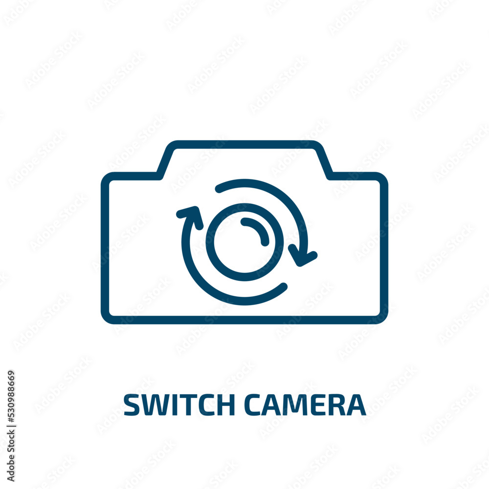 Poster switch camera icon from user interface collection. thin linear switch camera, switch, camera outline