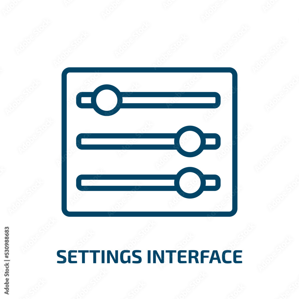 Poster settings interface icon from user interface collection. thin linear settings interface, interface, u