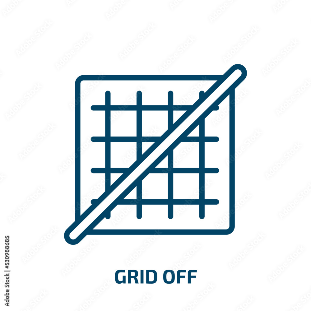 Aufkleber grid off icon from user interface collection. thin linear grid off, grid, power outline icon isolate