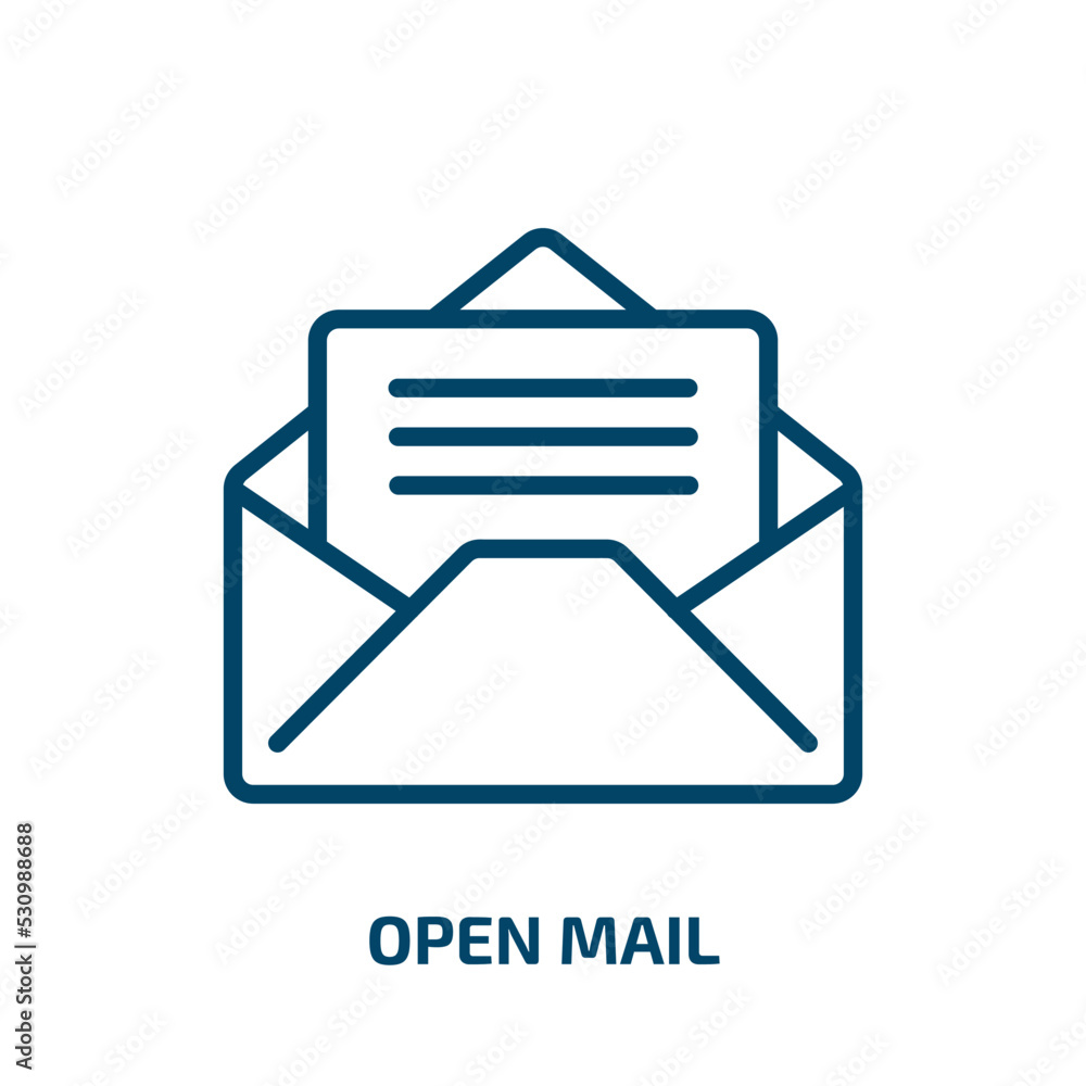 Poster open mail icon from user interface collection. thin linear open mail, mail, post outline icon isolat