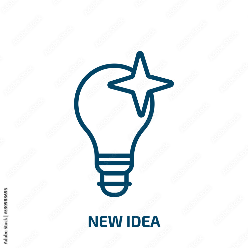 Poster new idea icon from user interface collection. thin linear new idea, new, idea outline icon isolated 