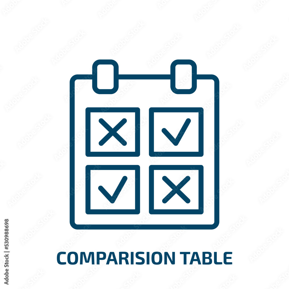 Poster comparision table icon from user interface collection. thin linear comparision table, infographic, s