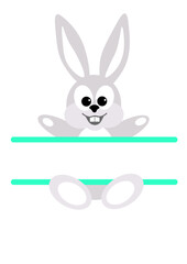 Easter Bunny clipart. Monogram Personalized svg