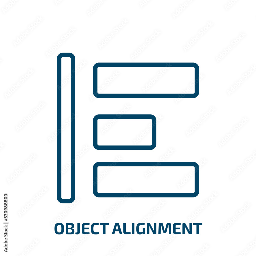 Poster object alignment icon from user interface collection. thin linear object alignment, simple, editing 