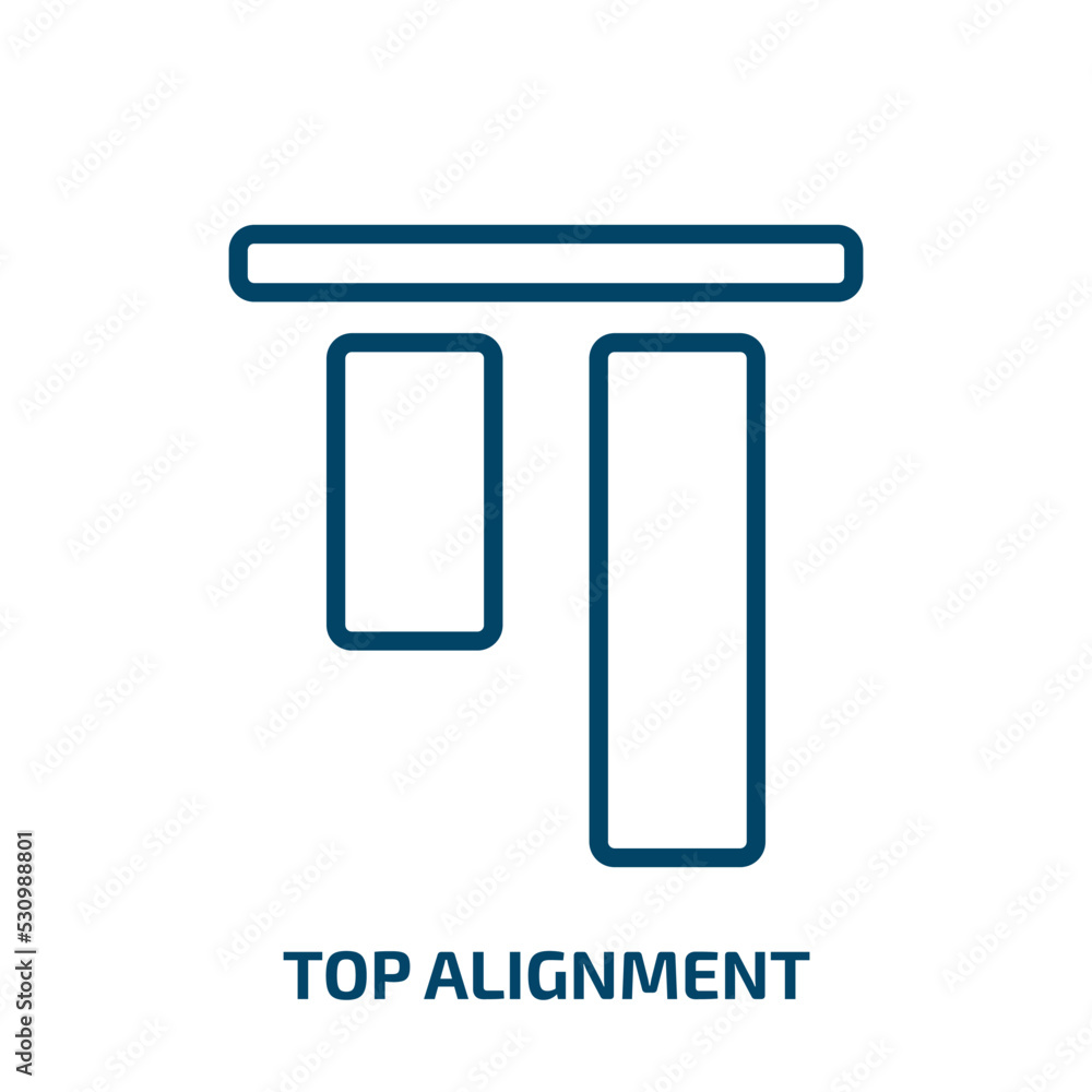 Poster top alignment icon from user interface collection. thin linear top alignment, arrow, edit outline ic