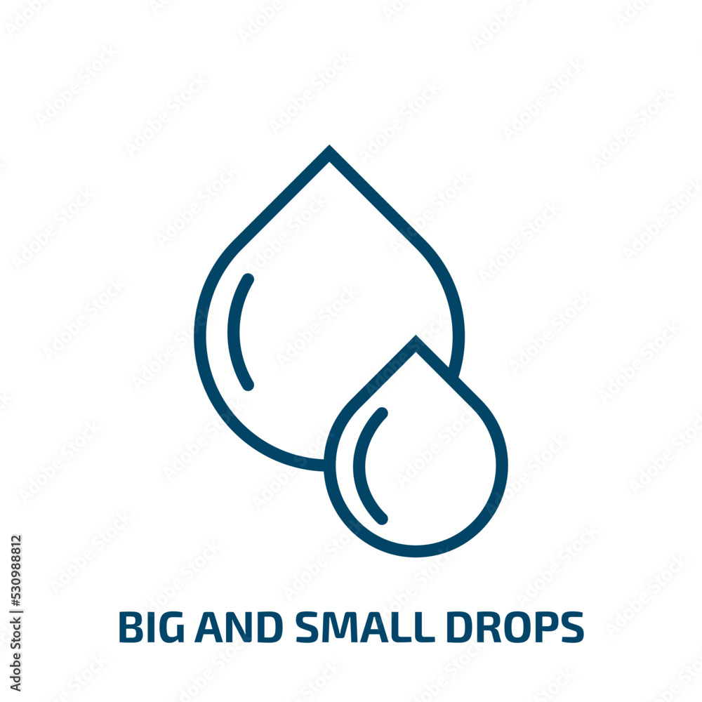 Poster big and small drops icon from user interface collection. thin linear big and small drops, drop, smal