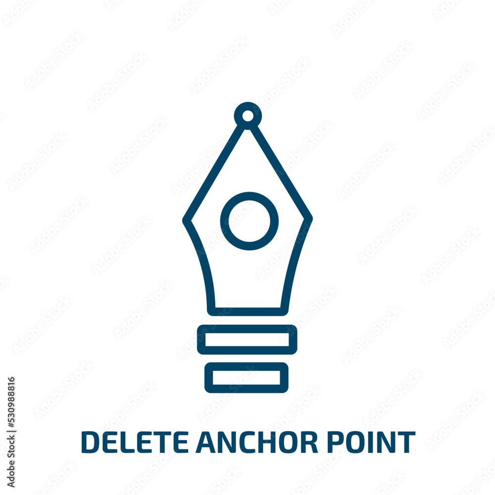 Aufkleber delete anchor point icon from user interface collection. thin linear delete anchor point, logotype, 