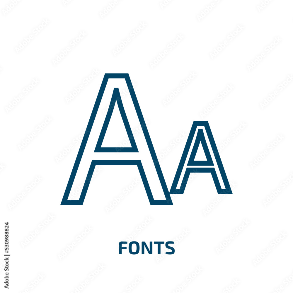 Fototapete fonts icon from user interface collection. thin linear fonts, font, template outline icon isolated o